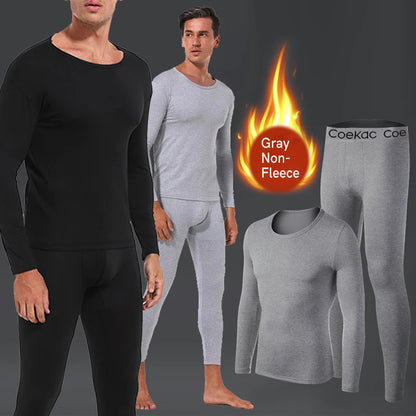 Men's thermal sports underwear set, with plush interior, suitable for low temperatures. Size from S to XL