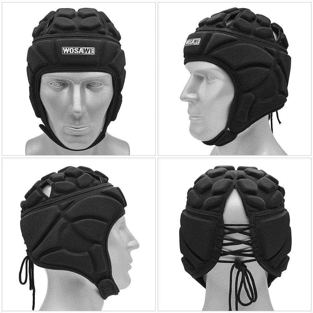 Casco sportivo regolabile ideale per rugby, calcio e tutti gli sport di contatto. 