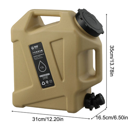 Large 12L camping water container with water tank. 