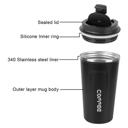 Tazza termica da viaggio 380/510ML in doppio acciaio inox